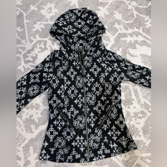 Black Jacquard Devon Hoodie Tonia Debellis - Picture 2 of 5